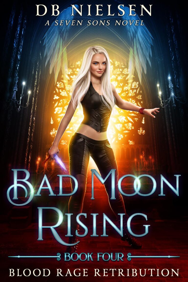 Bad Moon Rising Series: Blood Rage Retribution - Sparks fly as their energies clash. The crumbling vampire city burns in the background.